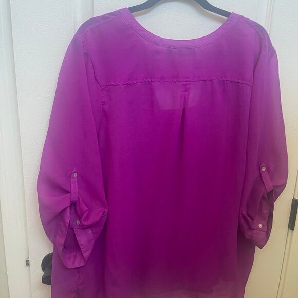 Apt 9 (kohls) women’s bright fuchsia blouse with tank Sz 1x - Picture 5 of 7